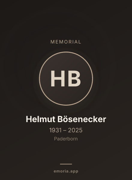 Memorial portrait of Helmut Bösenecker