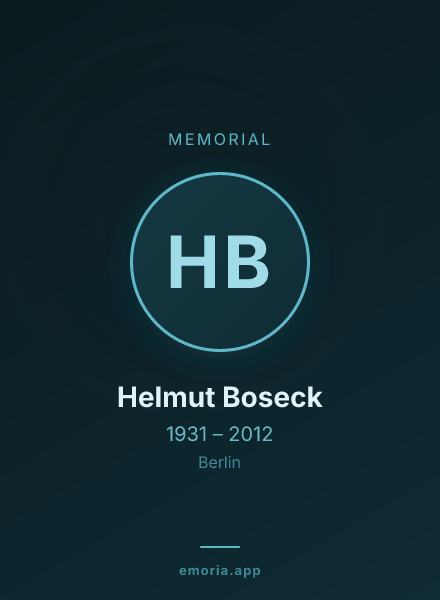 Memorial portrait of Helmut Boseck