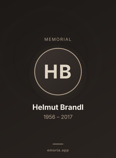 Memorial portrait of Helmut Brandl