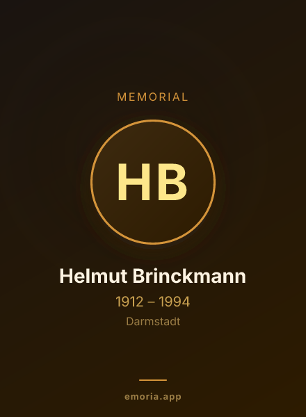 Memorial portrait of Helmut Brinckmann