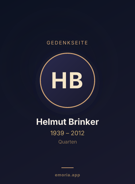 Gedenkportrait von Helmut Brinker