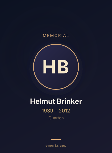 Memorial portrait of Helmut Brinker