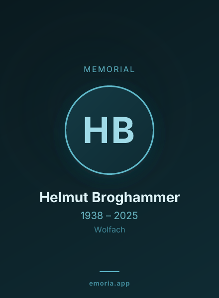 Memorial portrait of Helmut Broghammer