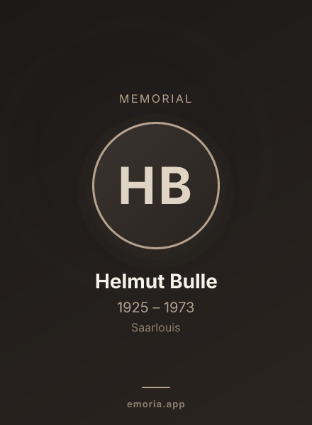 Memorial portrait of Helmut Bulle