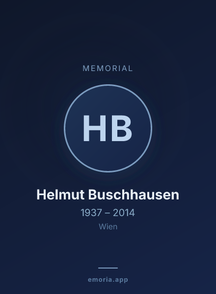 Memorial portrait of Helmut Buschhausen