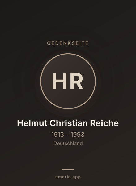 Gedenkportrait von Helmut Christian Reiche