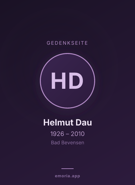Gedenkportrait von Helmut Dau