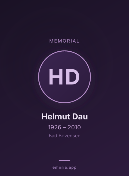 Memorial portrait of Helmut Dau