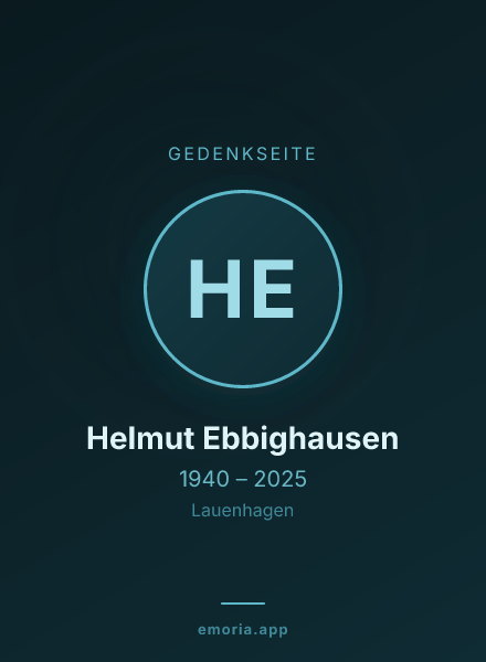 Gedenkportrait von Helmut Ebbighausen