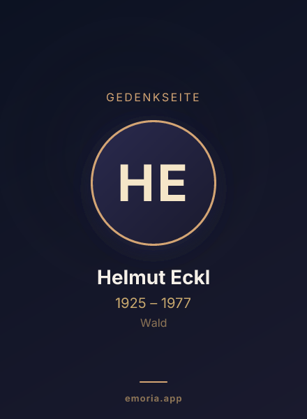 Gedenkportrait von Helmut Eckl