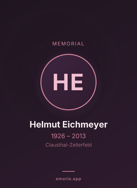 Memorial portrait of Helmut Eichmeyer