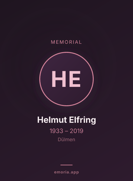 Memorial portrait of Helmut Elfring
