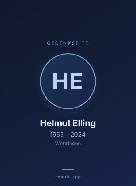 Gedenkportrait von Helmut Elling