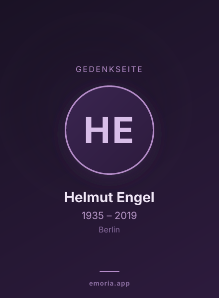 Gedenkportrait von Helmut Engel