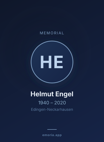 Memorial portrait of Helmut Engel