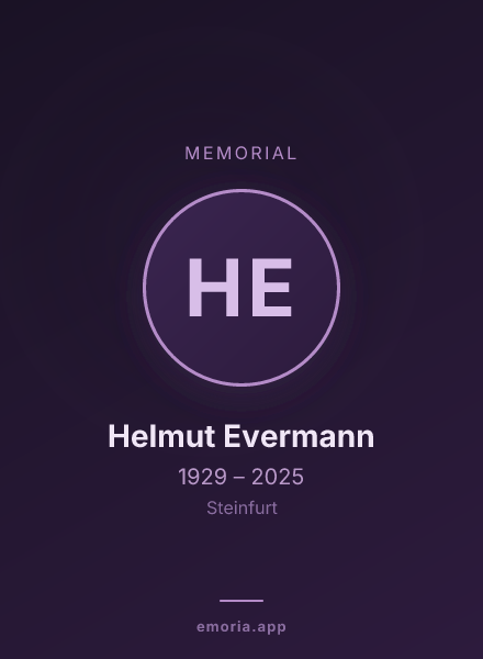 Memorial portrait of Helmut Evermann