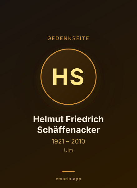 Gedenkportrait von Helmut Friedrich Schäffenacker