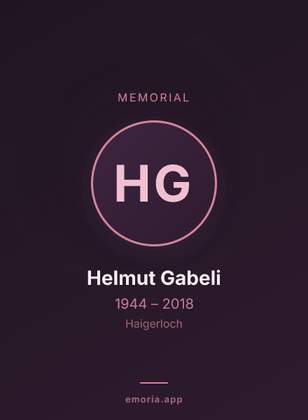Memorial portrait of Helmut Gabeli