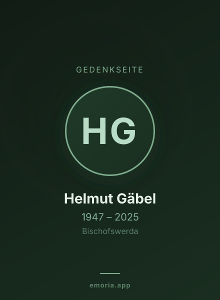 Gedenkportrait von Helmut Gäbel