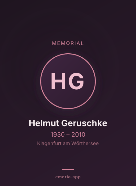 Memorial portrait of Helmut Geruschke