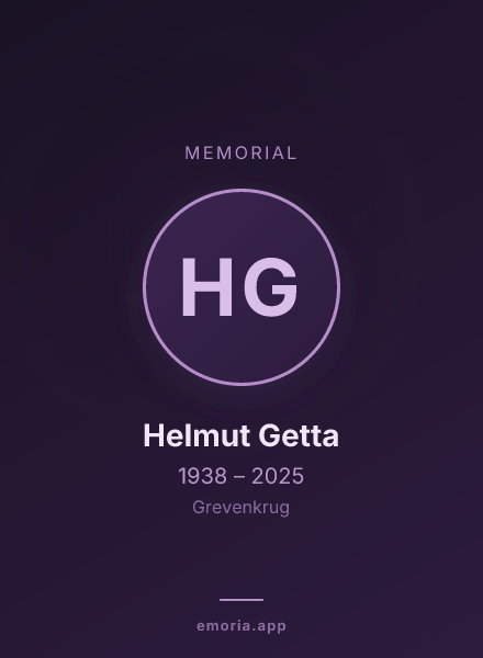 Memorial portrait of Helmut Getta