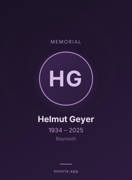 Memorial portrait of Helmut Geyer