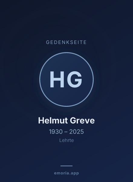 Gedenkportrait von Helmut Greve