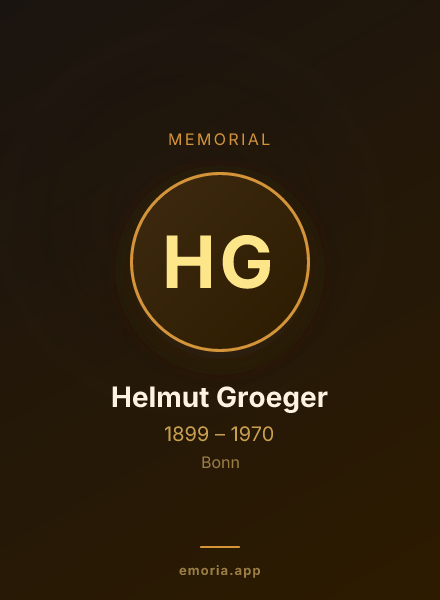 Memorial portrait of Helmut Groeger