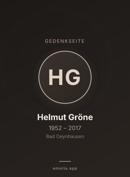 Gedenkportrait von Helmut Gröne