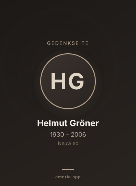 Gedenkportrait von Helmut Gröner