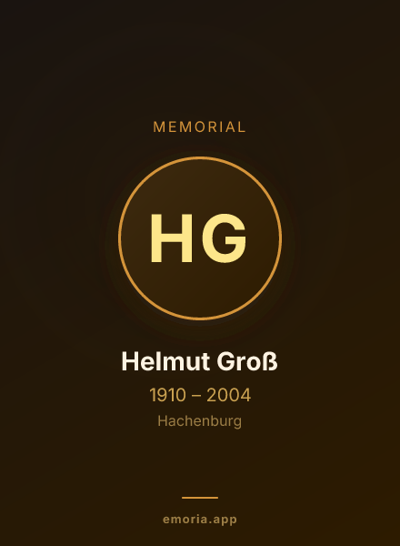 Memorial portrait of Helmut Groß