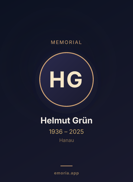 Memorial portrait of Helmut Grün