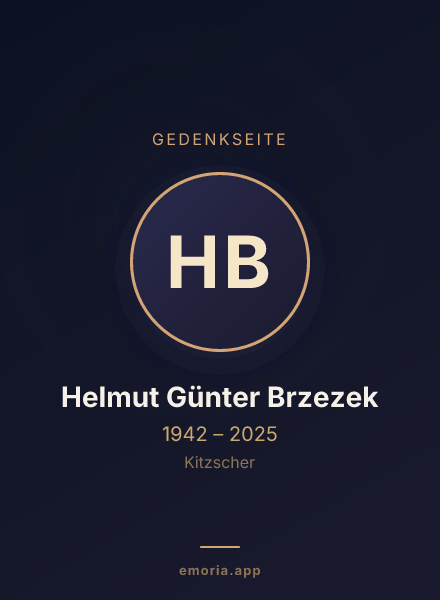 Gedenkportrait von Helmut Günter Brzezek