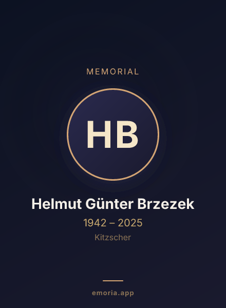 Memorial portrait of Helmut Günter Brzezek