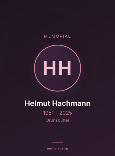 Memorial portrait of Helmut Hachmann