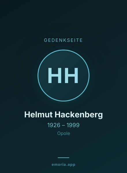 Gedenkportrait von Helmut Hackenberg