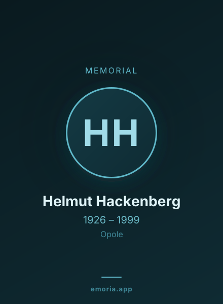 Memorial portrait of Helmut Hackenberg