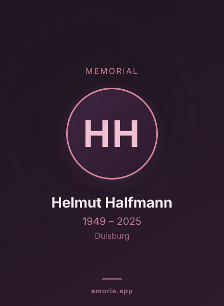 Memorial portrait of Helmut Halfmann