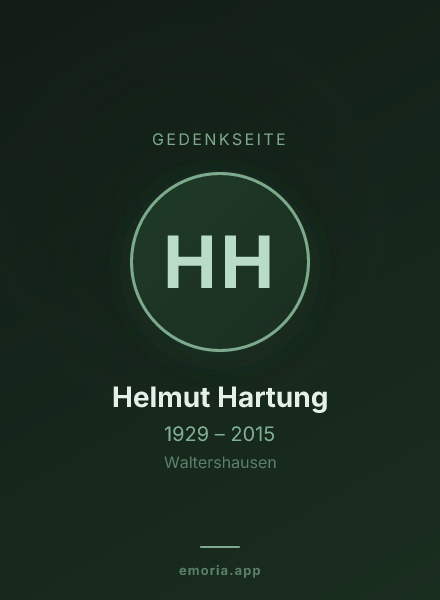 Gedenkportrait von Helmut Hartung