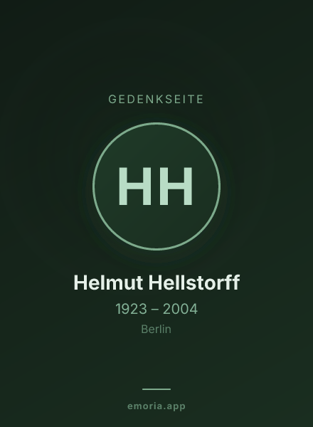 Gedenkportrait von Helmut Hellstorff