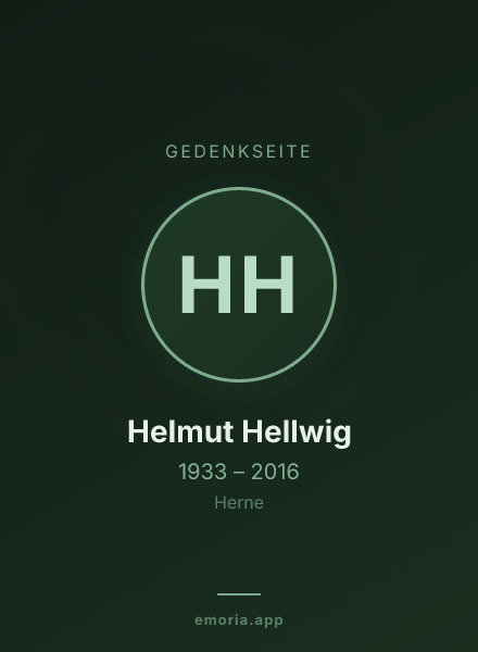 Gedenkportrait von Helmut Hellwig