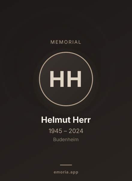 Memorial portrait of Helmut Herr