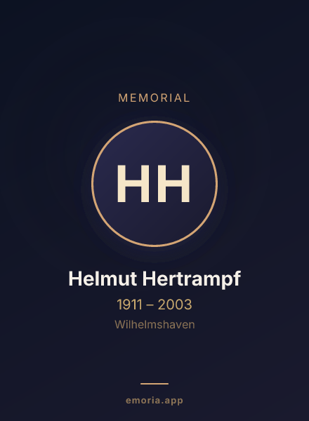 Memorial portrait of Helmut Hertrampf