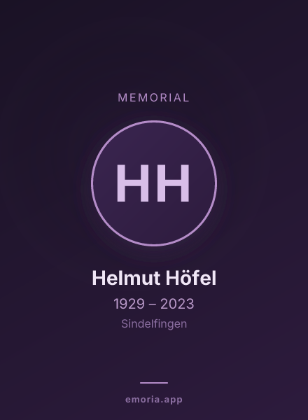 Memorial portrait of Helmut Höfel