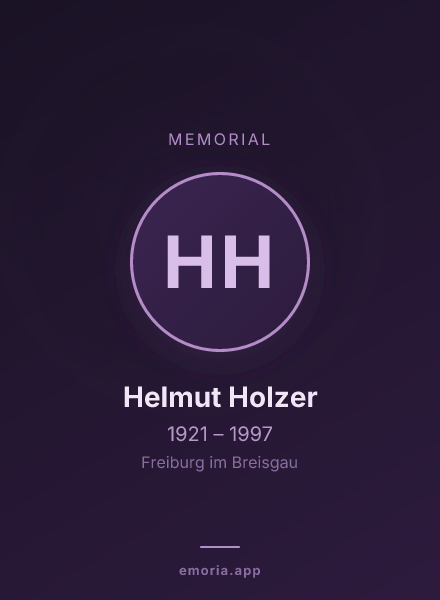 Memorial portrait of Helmut Holzer