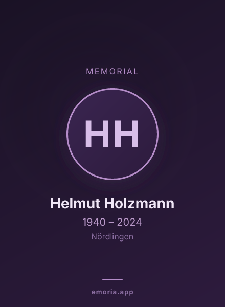 Memorial portrait of Helmut Holzmann