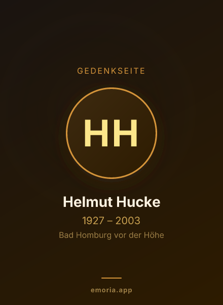 Gedenkportrait von Helmut Hucke