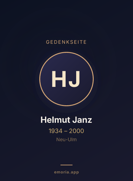 Gedenkportrait von Helmut Janz