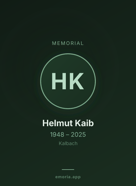 Memorial portrait of Helmut Kaib