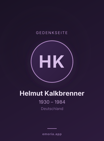 Gedenkportrait von Helmut Kalkbrenner